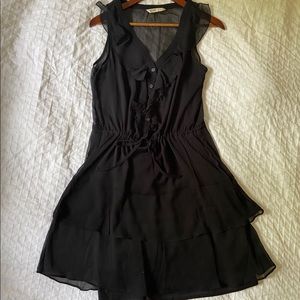 Black chiffon ruffled dress
